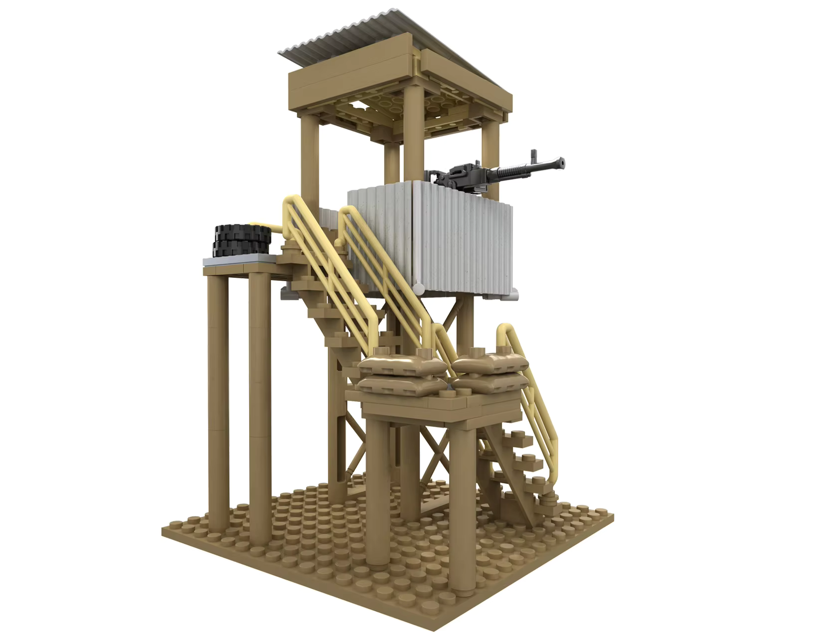 Guard Tower With .50 Cal - Tan - Mil-Blox - Mil-Blox