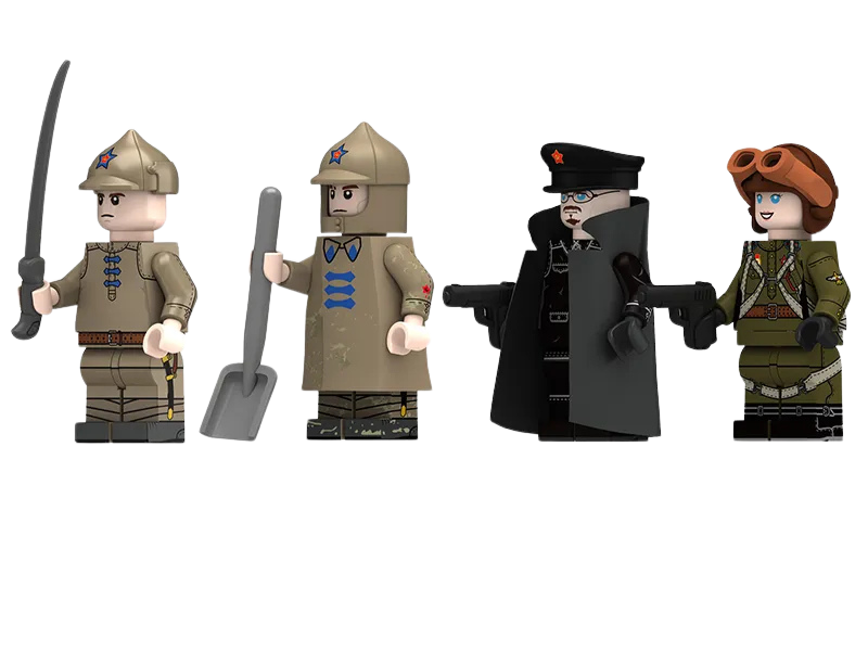 WWII - Russian Mixed Troops - 4 Man Squad - Mil-Blox - Mil-Blox