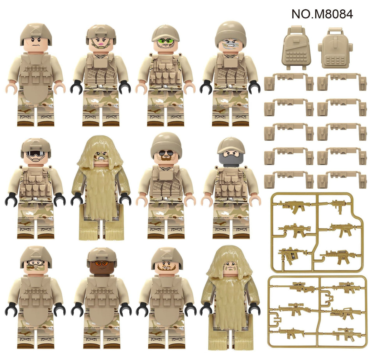 Valor Guard 12 Man Desert Combat Squad - Mil-Blox - Mil-Blox