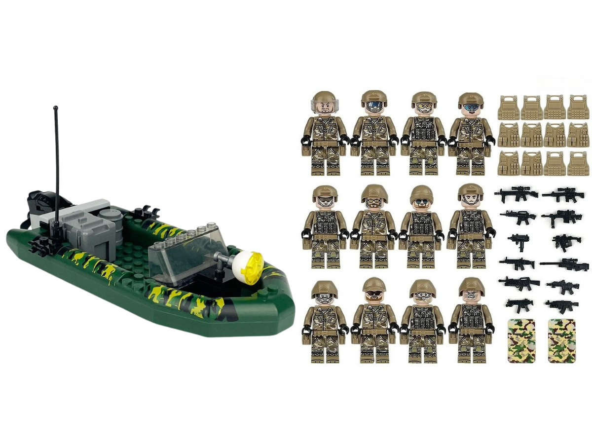 Seals Rhib Seal Team With RHIB Landing Boat - Mil-Blox