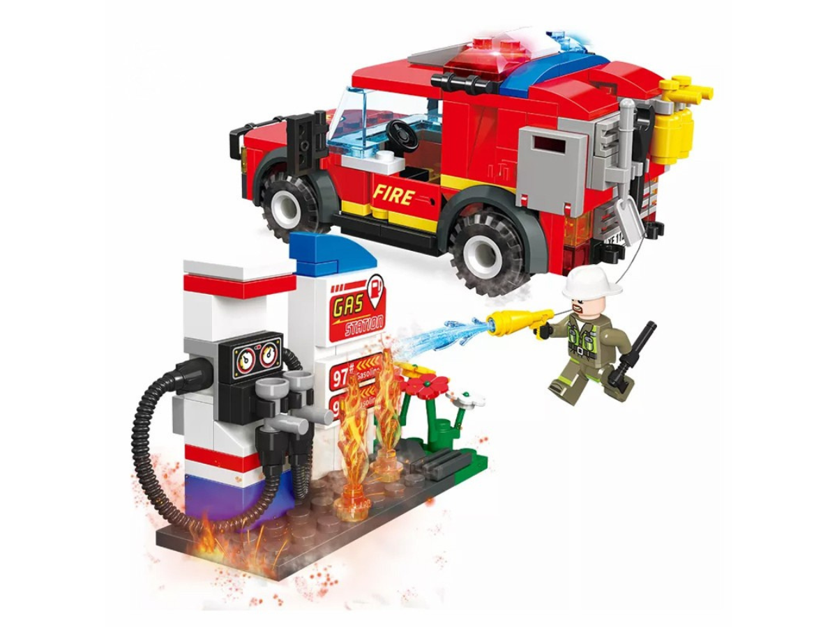 Gas Station Fire and Fire SUV - Mil-Blox