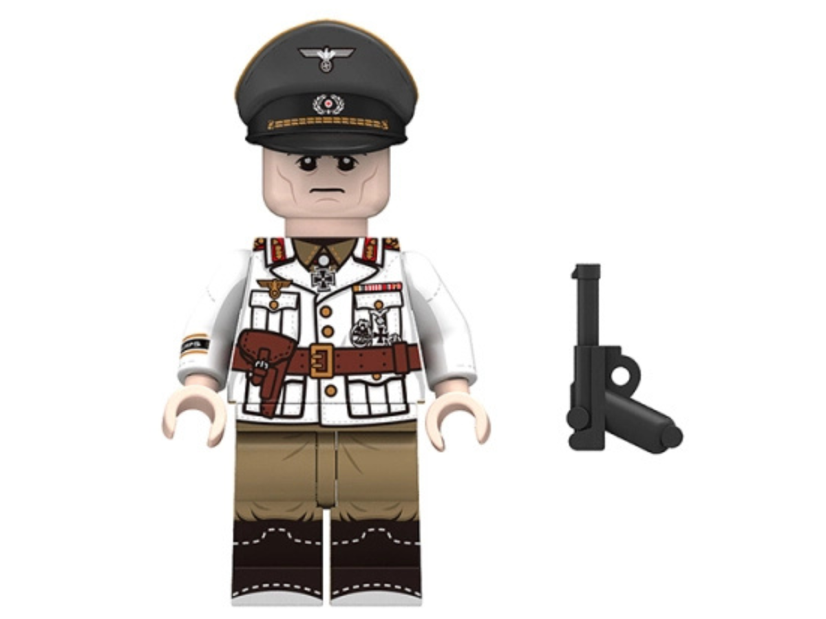 WWII - German Afrika Korps General Rommel and Bodyguards 4 Man Set - Mil-Blox