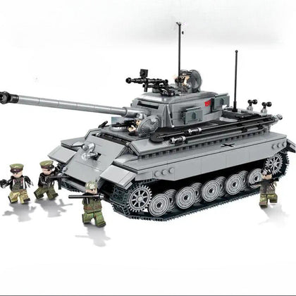 WWII - German King Tiger Tank - Grey - Mil-Blox - Mil-Blox