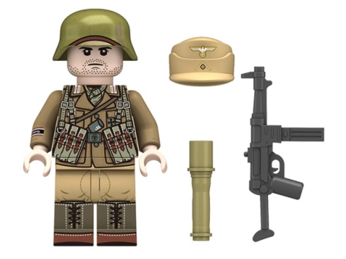 WWII - German Afrika Korps General Rommel and Bodyguards 4 Man Set - Mil-Blox