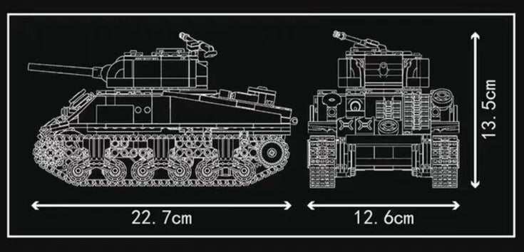 WWII - Remote Controlled U.S. M-4 Sherman Tank - Mil-Blox - Mil-Blox
