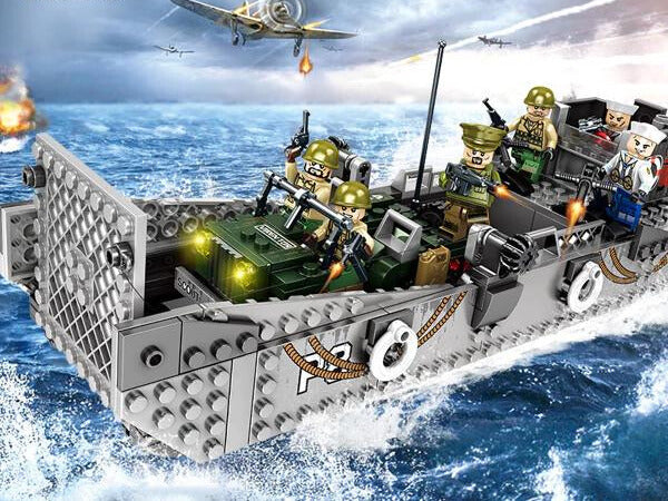 WWII - LCM3 Landing Boat With Jeep - Mil-Blox - Mil-Blox