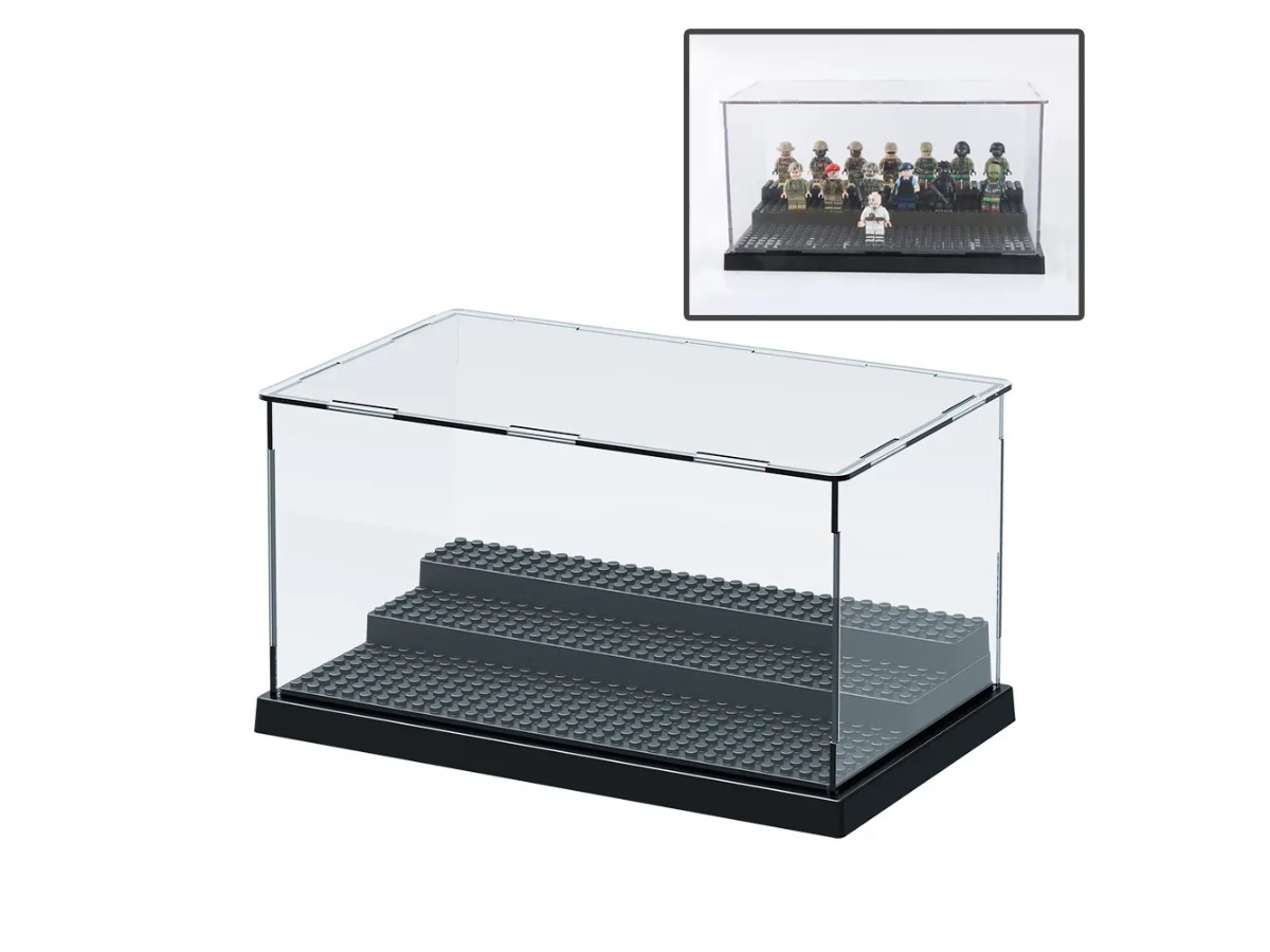Large Adjustable Multi-Level Display Box - Grey - Mil-Blox