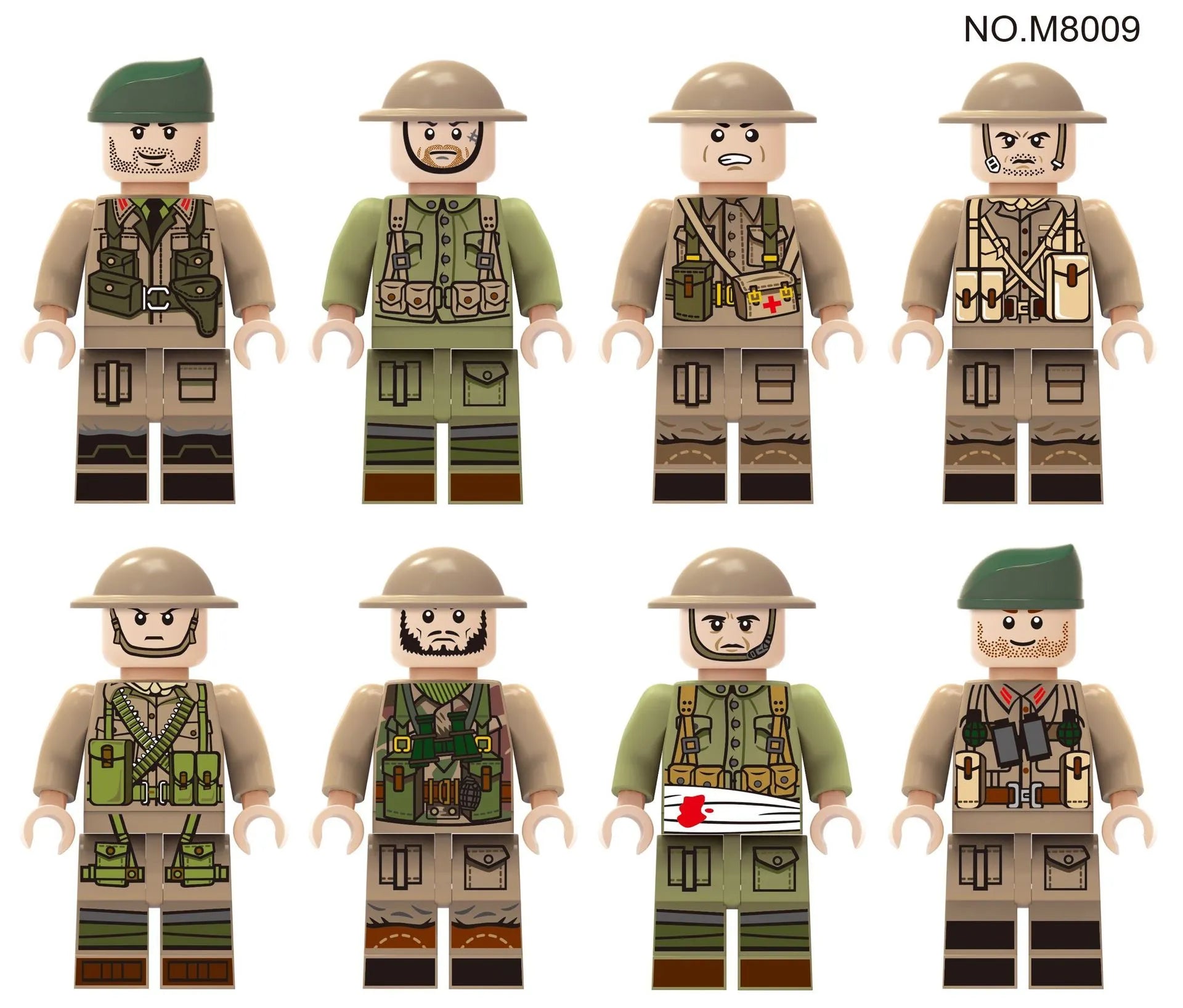 WWII - British Army Set - 8 Man Squad - Mil-Blox - Mil-Blox