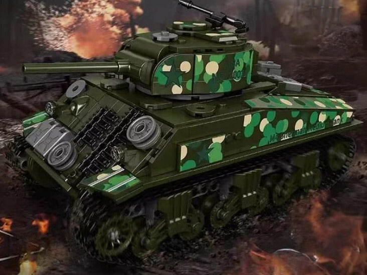 WWII - Remote Controlled U.S. M-4 Sherman Tank - Mil-Blox - Mil-Blox