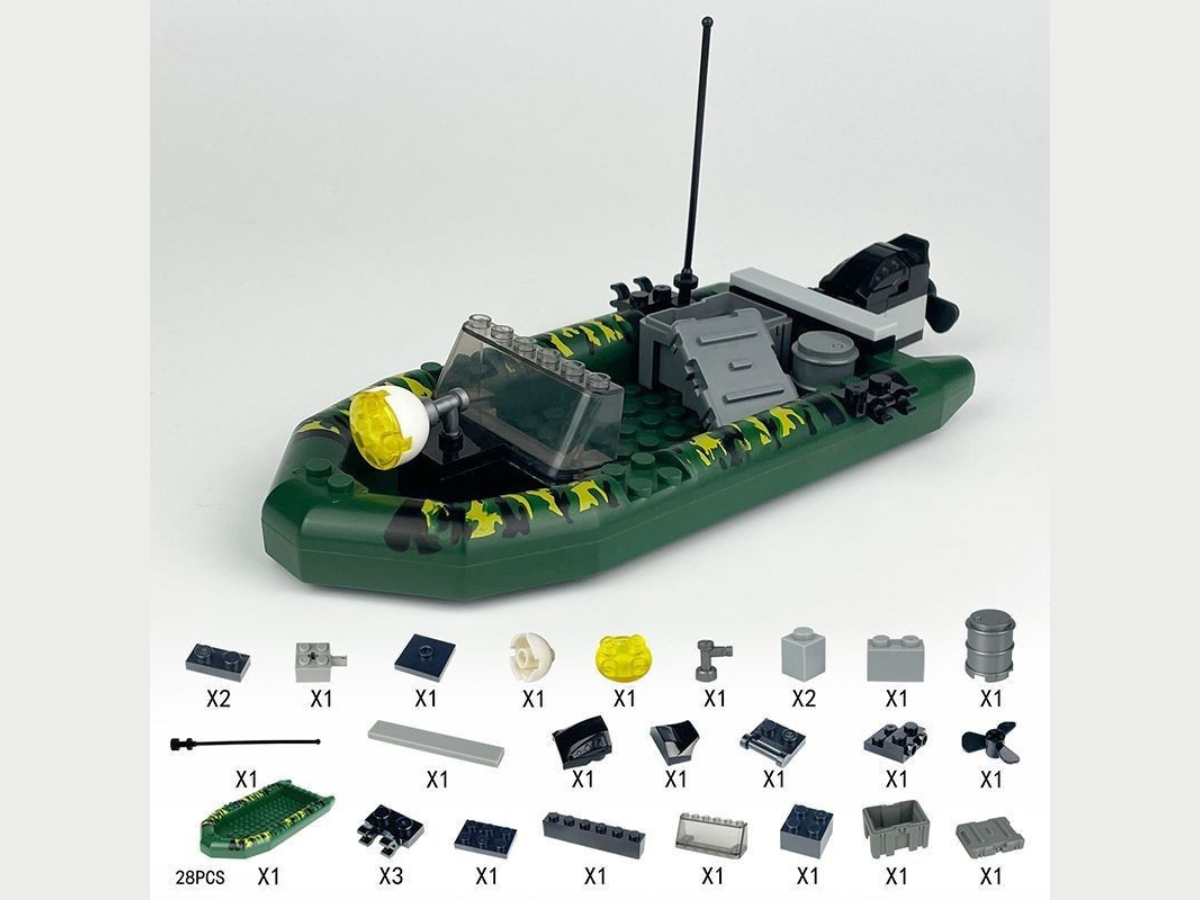 Seal Team With RHIB Landing Boat - Mil-Blox - Mil-Blox