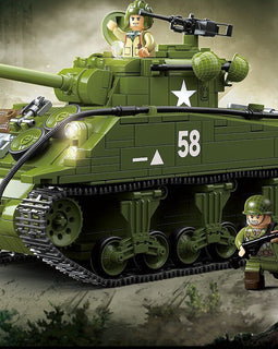 WWII - U.S. M4A1 Sherman Tank - Mil-Blox