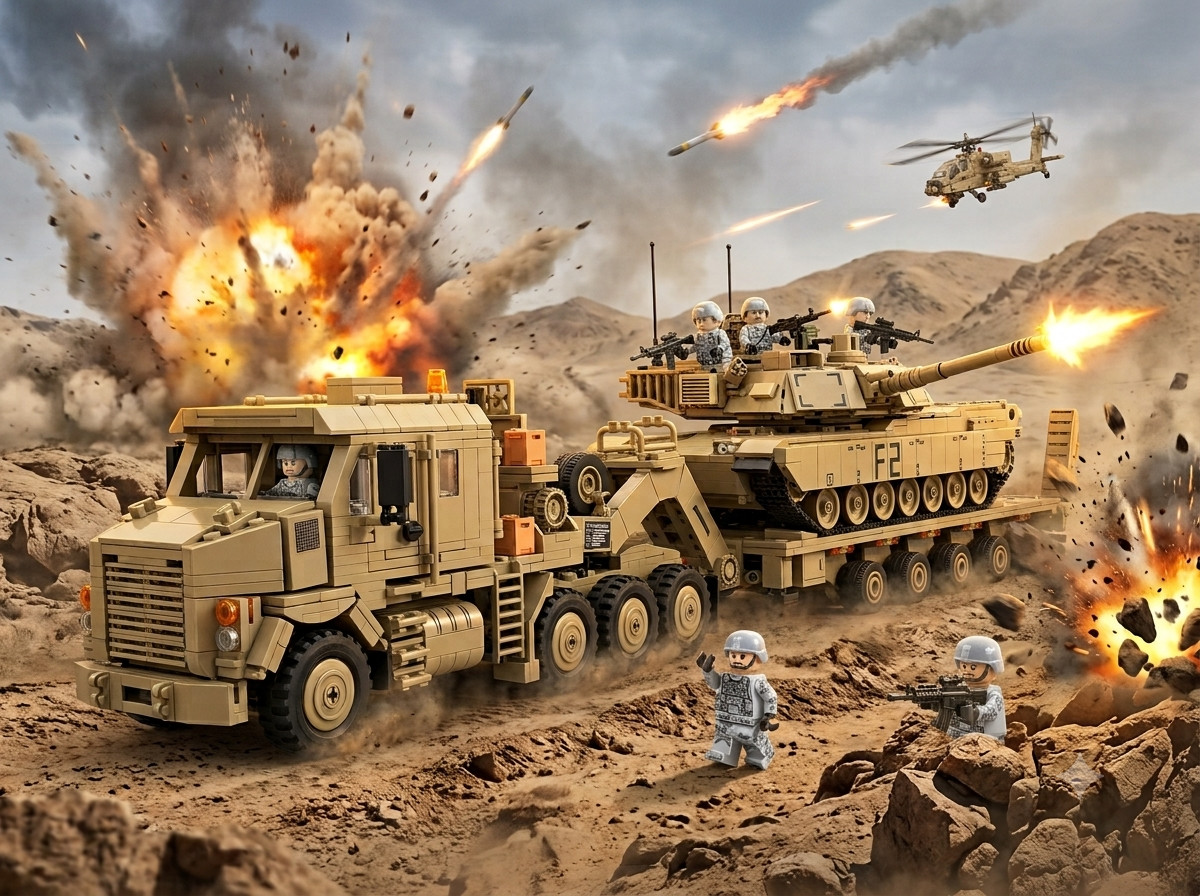 M1070 Tank Transport and M1A2 Abrams Tank - Legendary Series - Mil-Blox