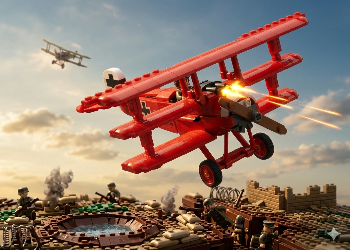 WWI - German Fokker DR-1S Red Baron Fighter - Mil-Blox