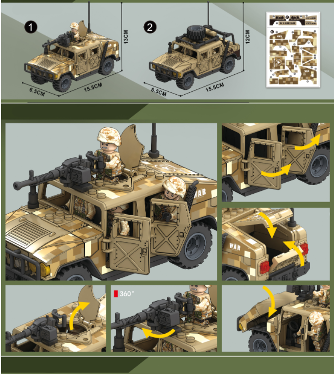 Desert Humvee - Mil-Blox - Mil-Blox