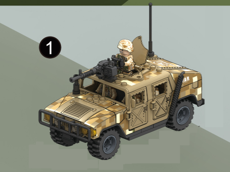 Desert Humvee - Mil-Blox - Mil-Blox