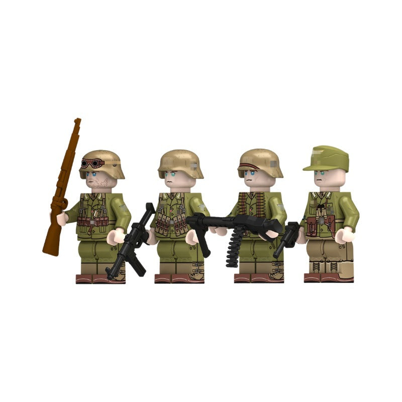 WWII - German Afrika Korps - 4 Man Squad - Mil-Blox - Mil-Blox