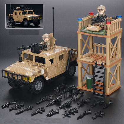 Desert Outpost and Humvee - Mil-Blox - Mil-Blox
