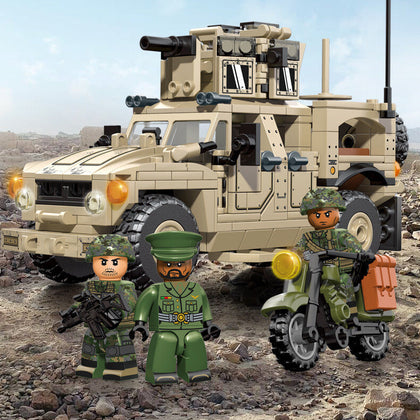 MRAP (Mine-Resistant Ambush Protected) Vehicle With Motorcycle - Mil-Blox