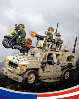 MRAP (Mine-Resistant Ambush Protected) Vehicle With Motorcycle - Mil-Blox