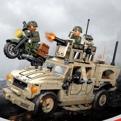 MRAP (Mine-Resistant Ambush Protected) Vehicle With Motorcycle - Mil-Blox