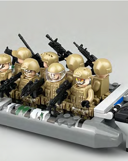 Seal Team With RHIB Landing Boat - Mil-Blox - Mil-Blox