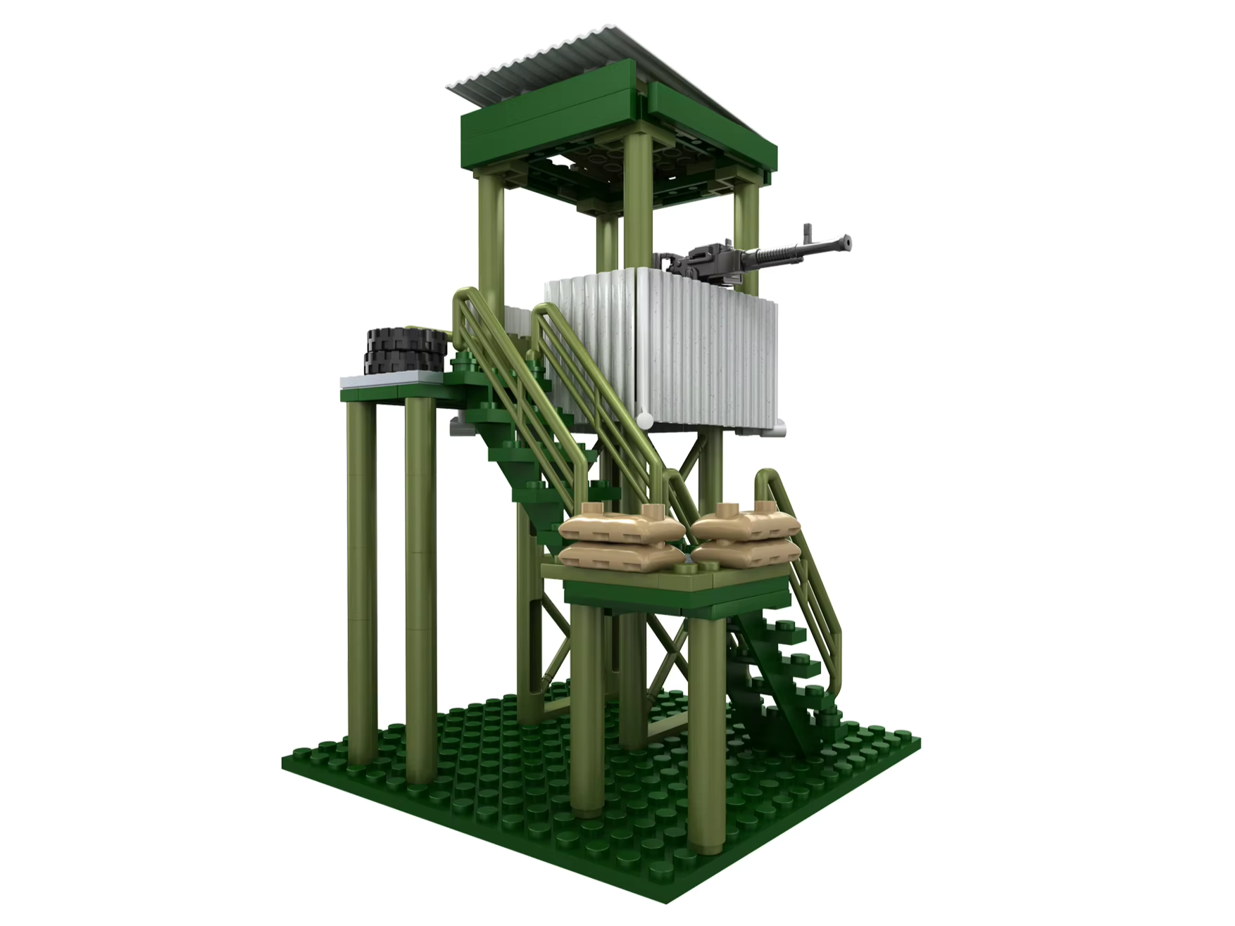 Guard Tower With .50 Cal - Green - Mil-Blox - Mil-Blox