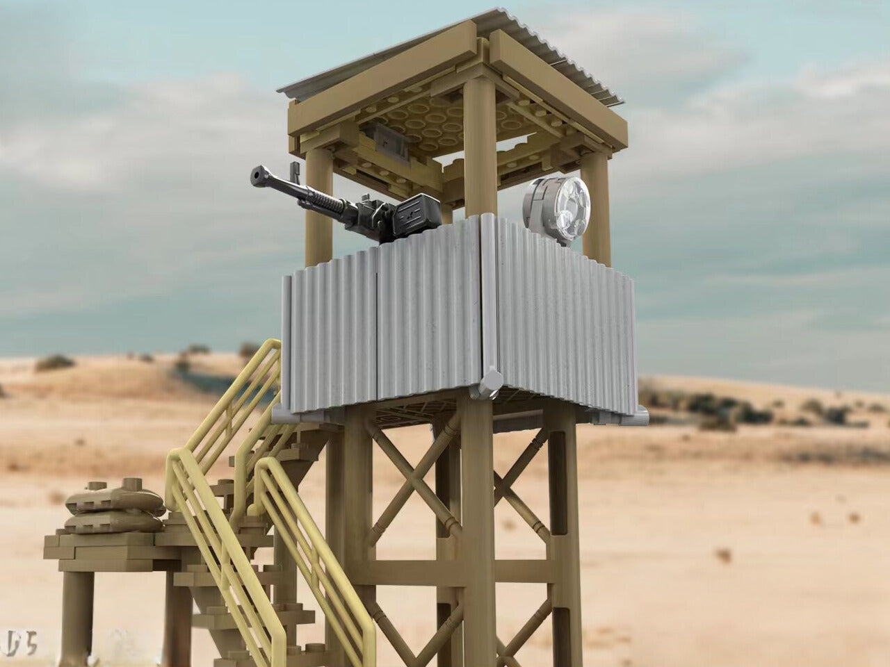 Guard Tower With .50 Cal - Tan - Mil-Blox - Mil-Blox