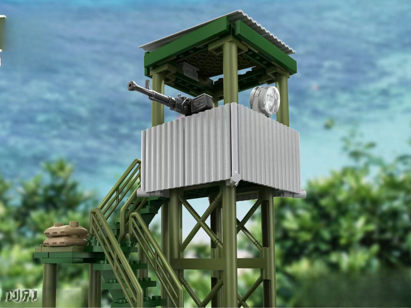 Guard Tower With .50 Cal - Green - Mil-Blox - Mil-Blox